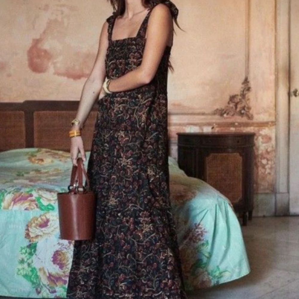 Sezane Annie Dress in black floral
